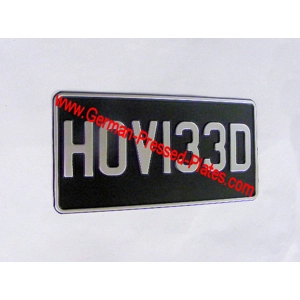 Black and Silver Pressed Plate 12"X 6"ins Inline