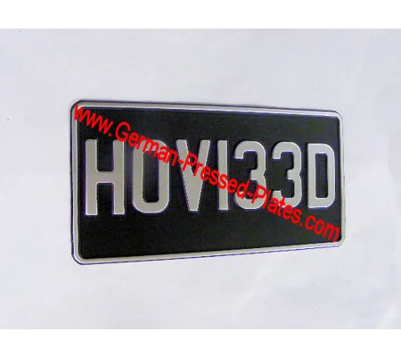 Black and Silver Pressed Plate 12"X 6"ins Inline