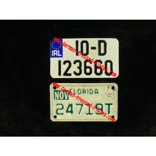 Euro Motorcycle Pressed Plate with Choices