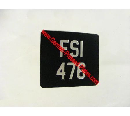 Motorcycle Plate Silver in Sizes 9" x 7"ins & 6 1/2" x 6 1/2"ins