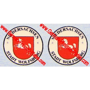 Wolfsburg Stadt Seals x 2 / Bayern Stadt Seals x 2 Stickers for plates
