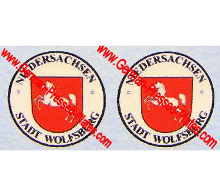 Wolfsburg Stadt Seals x 2 / Bayern Stadt Seals x 2 Stickers for plates