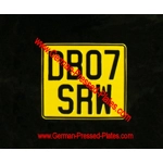 Yellow Pressed Motorcycle Plate with Size Choice