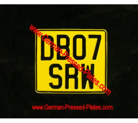 Yellow Pressed Motorcycle Plate with Size Choice