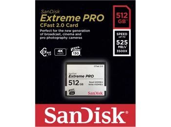 SanDisk 512GB CFast 525MB/s Extreme Pro