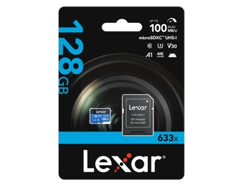 Lexar 128GB 633x Micro SDXC with SD Adapter Lexar 128GB 633x Micro SDXC with SD Adapter