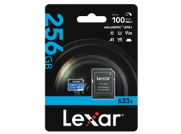 Lexar 256GB 633x Micro SDXC with SD Adapter