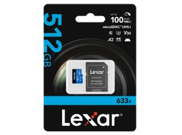 Lexar 512GB 633x Micro SD with SD Adapter