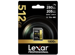 Lexar 512GB SDXC Professional 1800x (270MB/s)