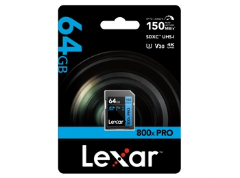 Lexar 64GB SDXC HIgh-Performance 800x (150MB/s)