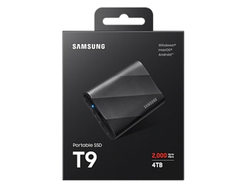 Samsung T9 Portable SSD 4TB, Up to 2,000MB/s, USB 3.2 Gen2 Black