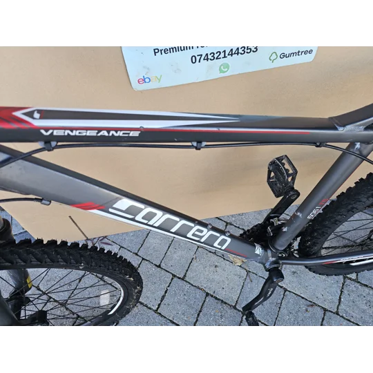 Carrera Vengeance Hardtail Bike. 20 inch Frame. 26 Inch Wheels. Reconditioned.