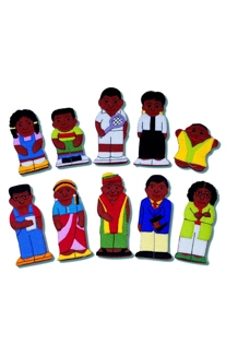 Black family & friends finger puppets Black family & friends finger puppets
