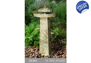 Maleda Bird Bath Freestanding Water Fountain - Granite Effect