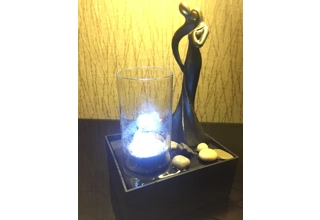 Couple with Candle Effect Tabletop Water Feature
