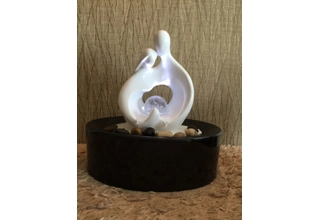Embracing Couple Crystal Ball Tabletop Water Feature