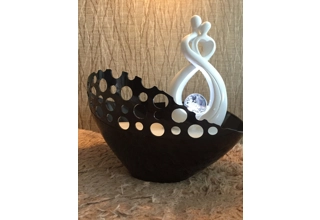 Comforting Couple Crystal Ball Tabletop Water Feature