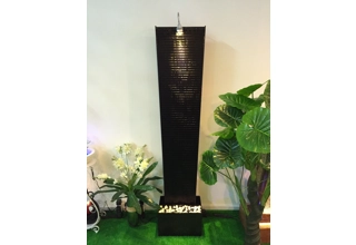180cm Freestanding Aquafall Fountain - Black Acrylic Rippled Panel
