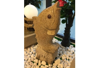 Natural Solid Granite Fish Floor Water Fountain
