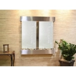 Olympus Double Falls Silver Mirror Wall Fountain - Brushed Stainless Steel Frame