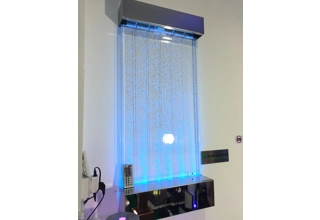 Wall Mounted Bubble Wall - Polished Stainless Steel Frame with Acrylic Panel