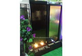 183cm Freestanding Waterfall Cascade Fountain- Black Stainless Steel Frame with Bronze Mirror Panel