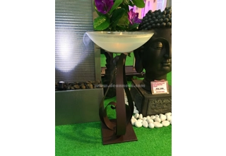 Riviera Mist Maker Fogger Floor Fountain - Matt Copper Metal Tower with Glass Bowl