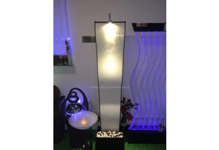 180cm Freestanding Aquafall Fountain - Black & White Acrylic Rippled Panel