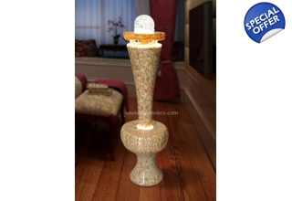 Sunrise Springs Faux Marble Crystal Sphere Freestanding Water Fountain