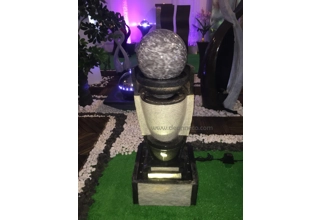 Harmony Pin Faux Granite Rotating Sphere Freestanding Water Fountain