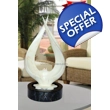 Twin Tusk Faux Marble Tabletop Water Feature