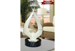 Twin Tusk Faux Marble Tabletop Water Feature