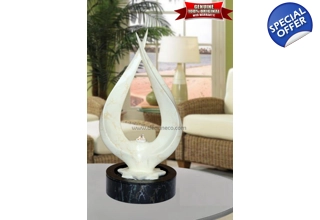 Twin Tusk Faux Marble Tabletop Water Feature
