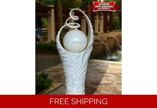 Biaggio Faux Marble Freestanding Water Fountain