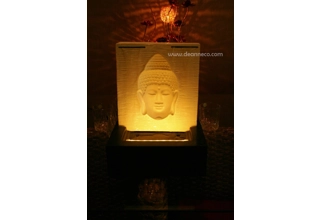 Buddha Sakyamuni Facial Ridged Surface Tabletop Water Feature