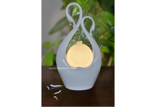 Grooming Twin Swan Illuminate Sphere Tabletop Water Feature - White