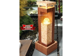 Rosalina Faux Wood Crystal Sphere Freestanding Water Fountain