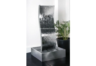 Higgledy Double-Sided Curved Waterfall Stainless Steel Freestanding Fountain