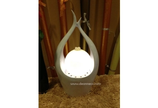 Belle Illuminate Sphere Tabletop Water Feature - White