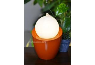 Benedetto 7 Colors Changing LED Light Illuminate Sphere Tabletop Water Feature - Orange