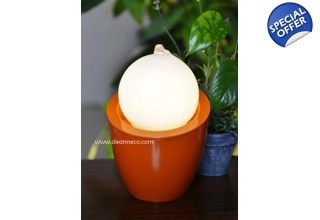 Benedetto 7 Colors Changing LED Light Illuminate Sphere Tabletop Water Feature - Orange