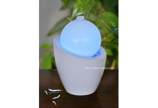 Benedetto 7 Colors Changing LED Light Illuminate Sphere Tabletop Water Feature - White