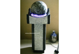 Pillar of the Earth Faux Granite Rotating Sphere Freestanding Water Fountain