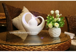 Love Shaped Tabletop Water Feature - White