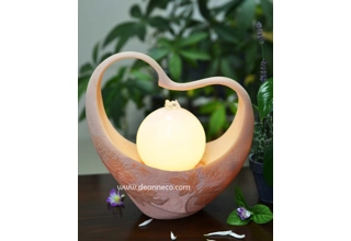 Love Shaped Illuminate Sphere Tabletop Water Feature - Pattern Design