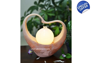 Love Shaped Illuminate Sphere Tabletop Water Feature - Pattern Design