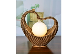 Love Shaped Illuminate Sphere Rattan Effect Tabletop Water Feature - Bronze