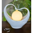Love Shaped Illuminate Sphere Tabletop Water Feature - White