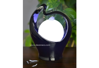 Melting Orietta Illuminate Sphere Tabletop Water Feature - Black