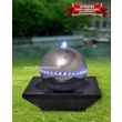 Chrome Polished Sphere with Faux Granite Floor Base Water Fountain